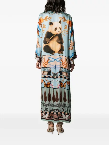 Rochie maxi Miau By Clara Rotescu cu imagine albastru