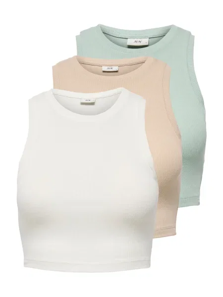 JDY Top JDYLUCKY tamno bež / menta bijela