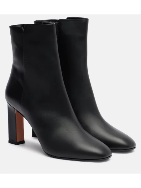 Usnjene čevlji do gležnjev Aquazzura črna