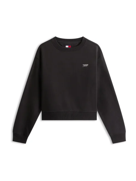 Geacă de blugi Tommy Jeans cu glugă negru