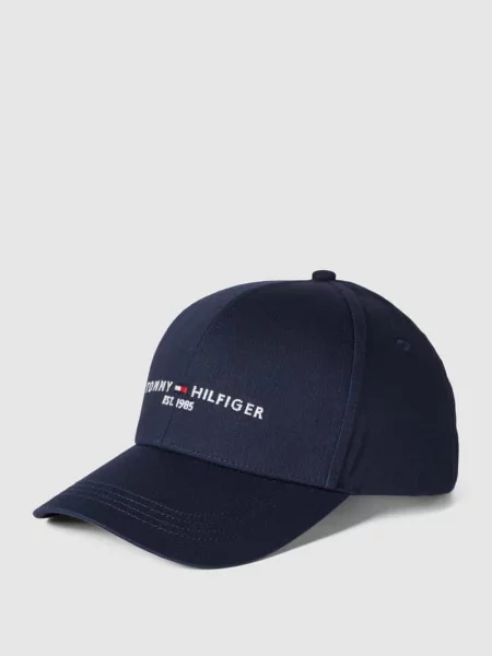 Czapka z daszkiem z wyhaftowanym logo Tommy Hilfiger niebieska