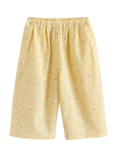 Next Pantaloni galben lămâie / verde pastel alb