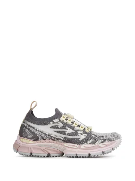 Sneakerși Off-white cu șireturi tricotate alb