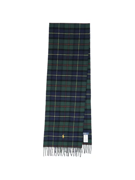 Fular Polo Ralph Lauren de lână în carouri verde