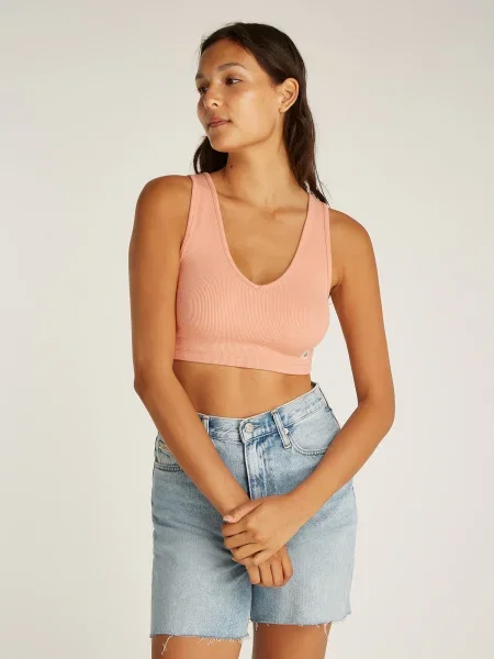 Cropp top din denim Calvin Klein Jeans roz