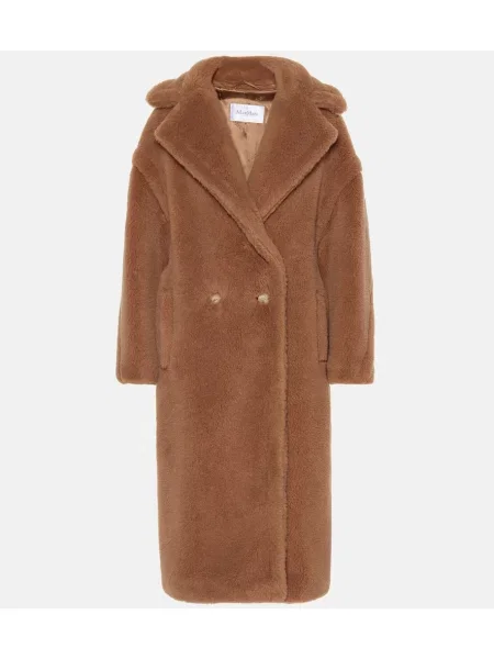 Svilen plišasti plašč Max Mara rjava