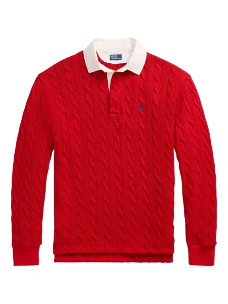 Căciulă Polo Ralph Lauren cu broderie cu dungi cowboy roșu