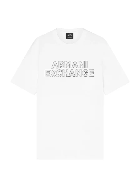 Koszulka Armani Exchange z logo beżowa