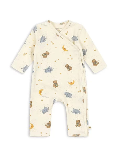 Konges Sløjd kombinezon za djecu od pamuka s elastanom BASIC NEWBORN ONESIE GOTS bež