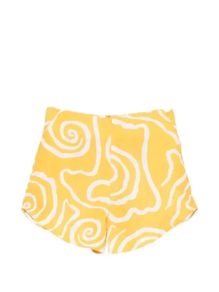 Pantaloni scurți Cala De La Cruz cu imagine cu imprimeu abstract galben