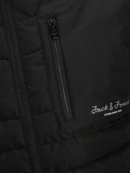 JACK & JONES Prechodná bunda BERG čierna / grafitová