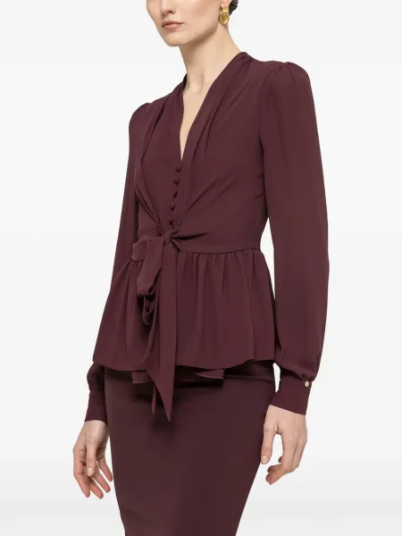 Top Nissa cu volane cu legături violet