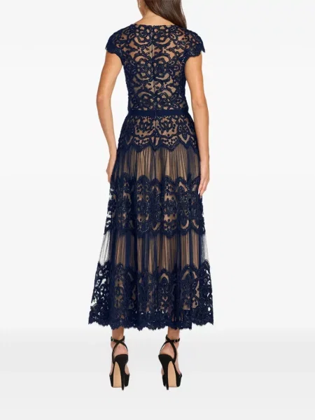 Rochie midi Tadashi Shoji cu paiete din dantelă albastru