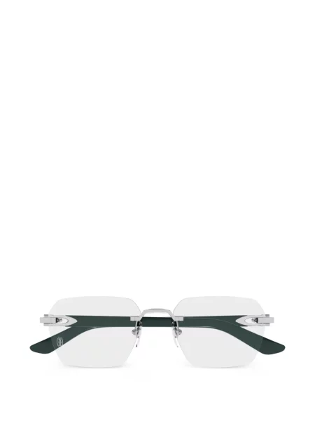 Ochelari de soare Cartier Eyewear cu imprimeu geometric argintiu