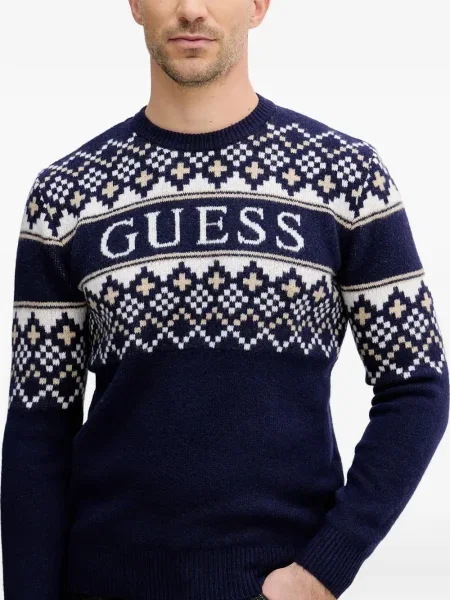 Pulover Guess cu decolteu rotund albastru