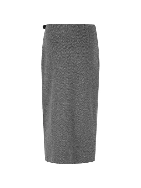 Zavinovací sukně Weekend Max Mara s přezkou šedé