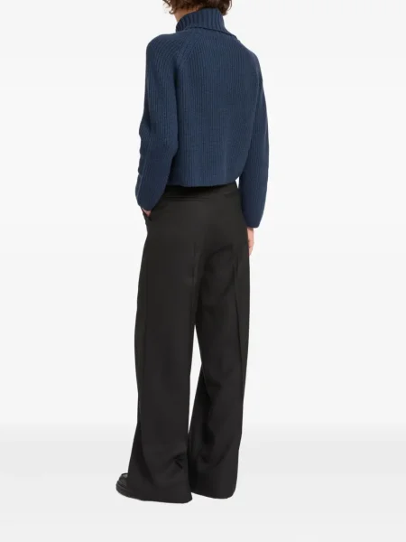 Pantaloni Yves Salomon de flanelă negru