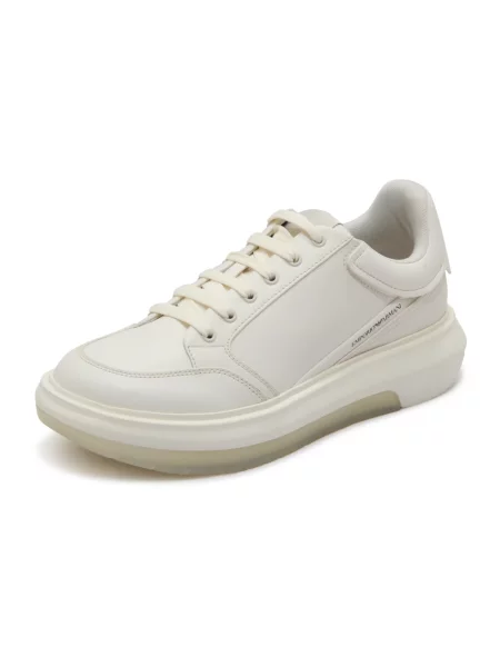 Sneakersy Emporio Armani skórzane z logo białe