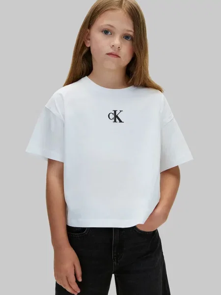 Calvin Klein Jeans basic tričko detské biela
