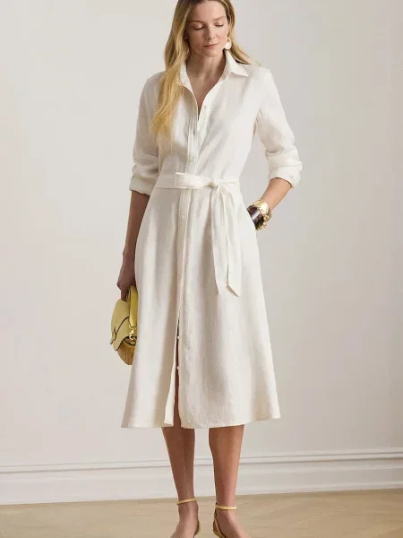 LAUREN RALPH LAUREN Rochie tip cămașă alb
