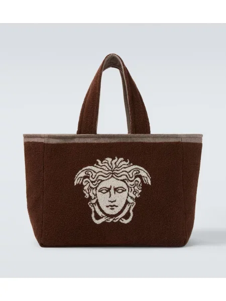 Torba Versace iz žakarda rjava