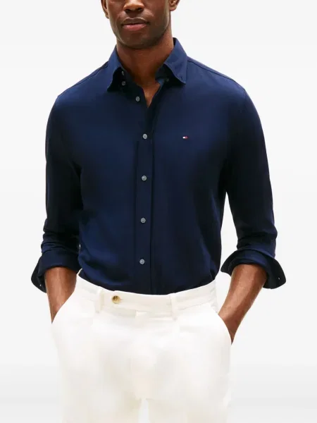 Μακρύς πουκάμισο Tommy Hilfiger μπλε