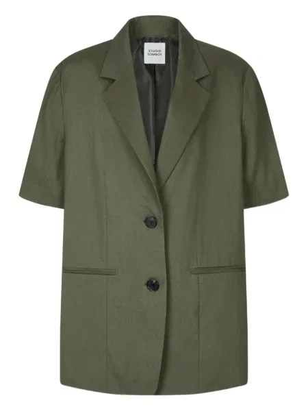 Krótka marynarka Studio Tomboy z klapą zielona