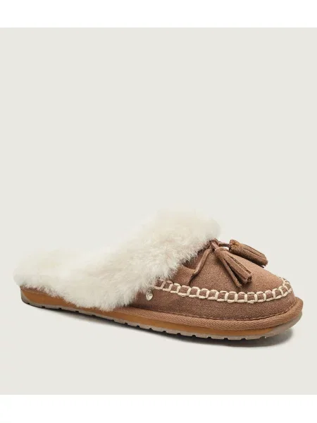 EMU Australia Căptușite papuci de casă Tahnee | piele întoarsă | shearling maro