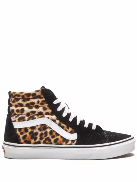 Sneakerși Vans cu model leopard negru