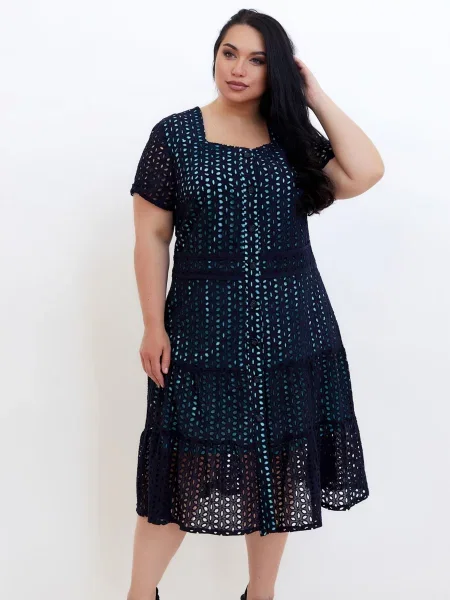 Сукня міді All Posa темно-синій синя