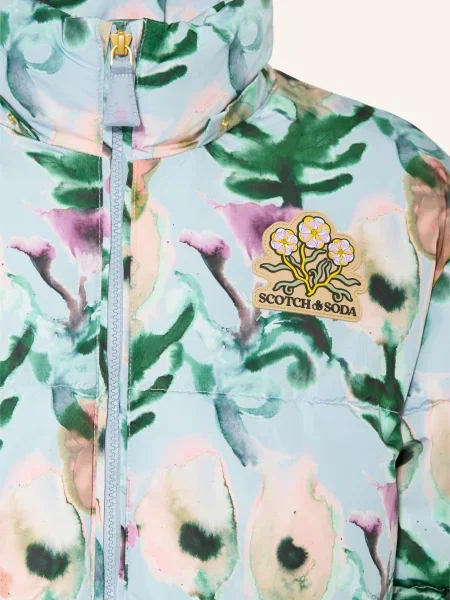 Scotch & Soda Kurtka Pikowana Z Odpinanym Kapturem blau zielona