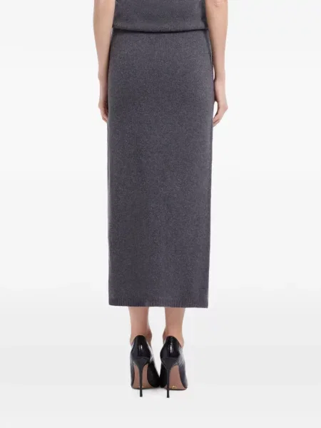 Fustă midi Elie Saab tricotate gri