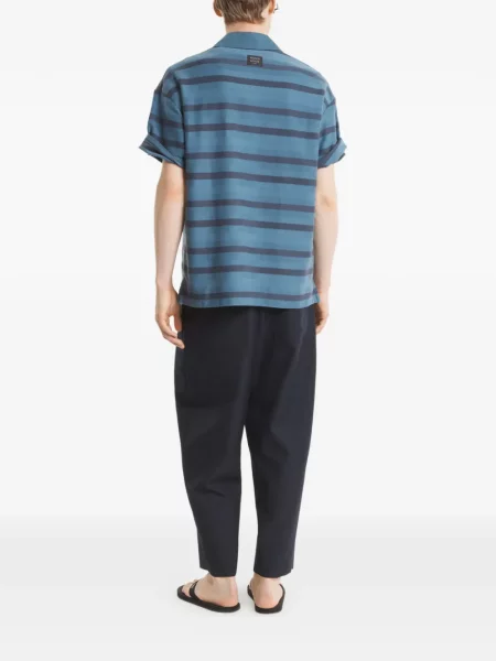 Gulerat scurt tricou polo Maison Kitsune albastru