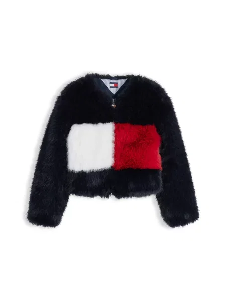 Tommy Jeans Geacă de primăvară-toamnă bleumarin / roșu alb