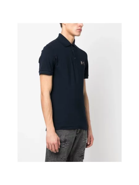 Koszulka polo Dolce And Gabbana z krótkim rękawem niebieska