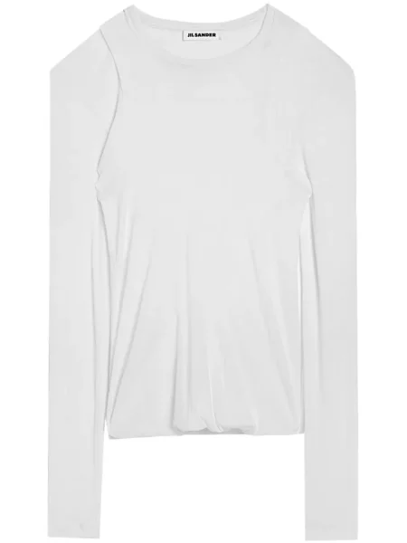 Tricou Jil Sander cu decolteu rotund alb