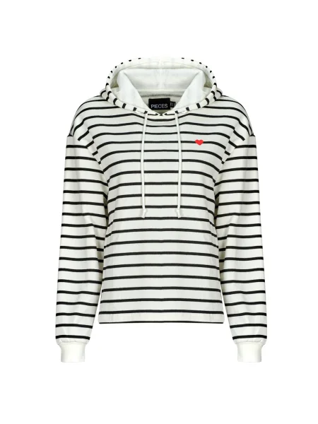 Hanorac cu glugă Pieces alb