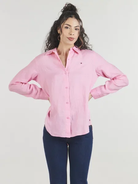 Cămașă Tommy Hilfiger de in roz