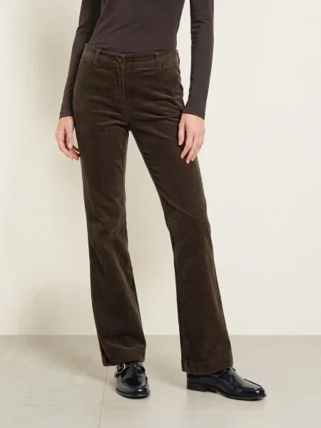Marc O'polo Bootcut Kalhoty Z Manšestru tmavě hnědá