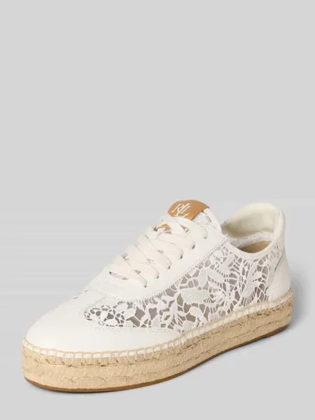 Sneakersy o niskim kroju z wyhaftowanym motywem model LUIZE' Lauren Ralph Lauren białe