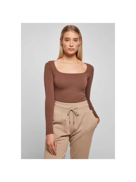 Koszulka Urban Classics z długim rękawem brązowa