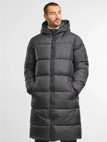 Pikowany długi płaszcz Urban Classics czarny