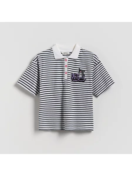 Reserved Pruhované polo tričko Kuromi vícebarevná