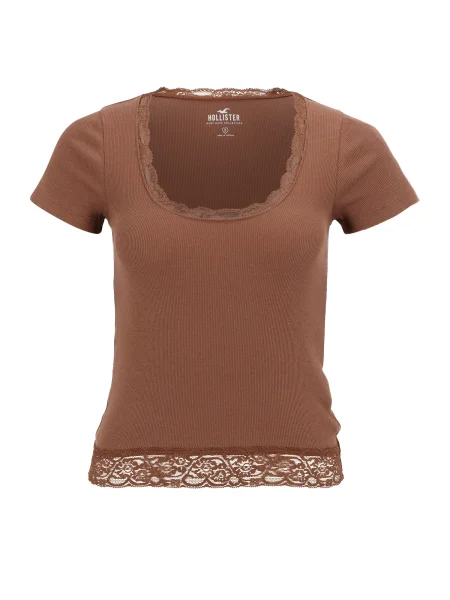 HOLLISTER Tricou caramel maro