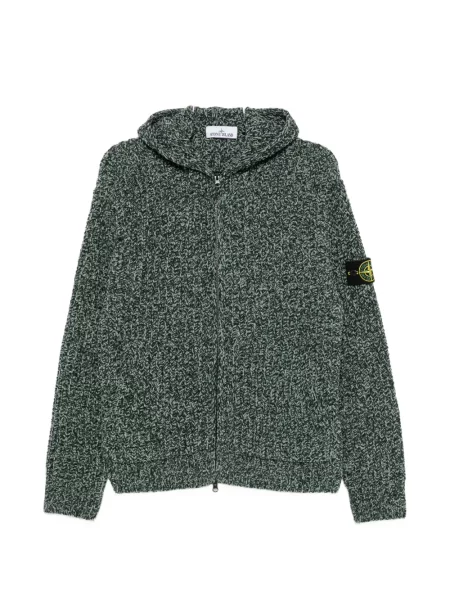 Hanorac cu glugă Stone Island cu strasuri verde