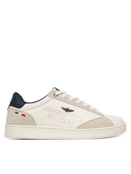 Sneakersy Aeronautica Militare białe