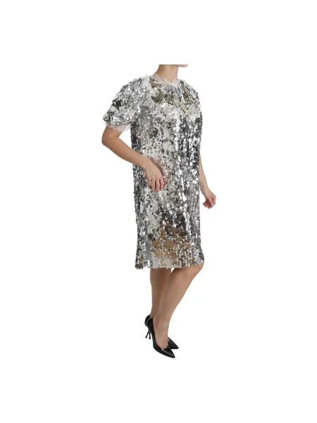 Sukienka Dolce And Gabbana z cekinami biała
