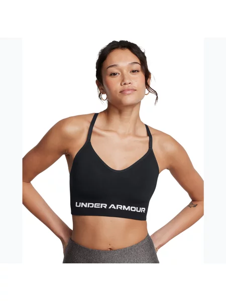 Biustonosz treningowy Under Armour Vanish Seamless Low black/white biały