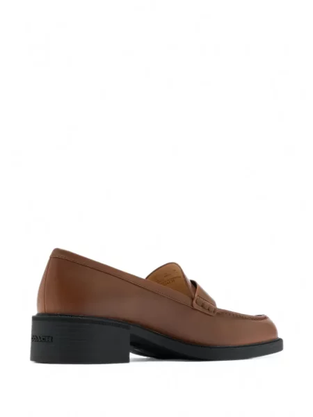 Pantofi loafer Coach din piele cu autograf maro