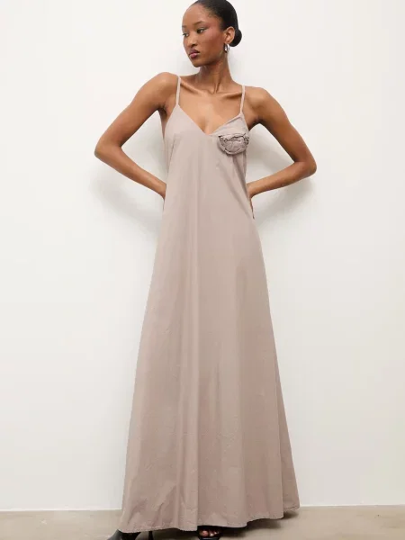 Answear.LAB sukienka letnia beżowa